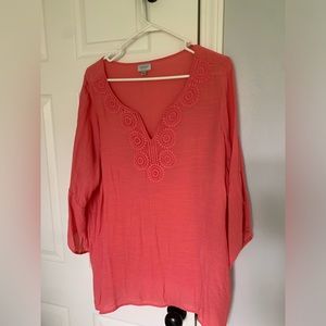 Nice Coral color boho type blouse